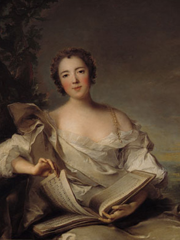 Marie Hortense Victoire de La Tour d'Auvergne - comtesse de Talmont - par Jean Marc Nattier - en 1741- Landesmuseum, Mainz